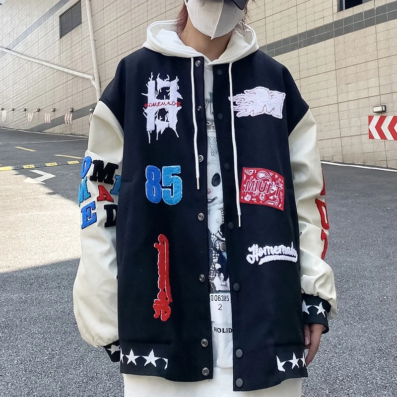 Casual Hip Hop Punk Baseball Rugby Jacket