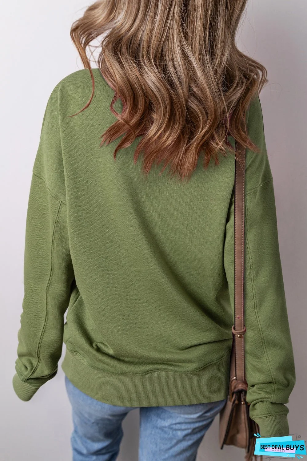 Crisscross Stitching Loose Sweatshirt