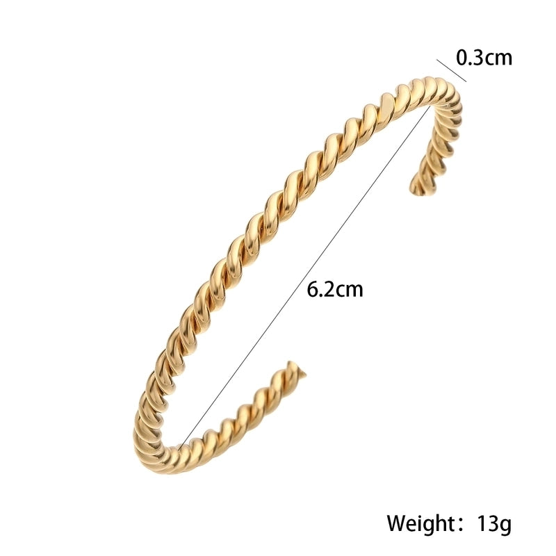 Retro Minimalist Commute Geometric 304 Stainless Steel Cuff Bracelets In Bulk