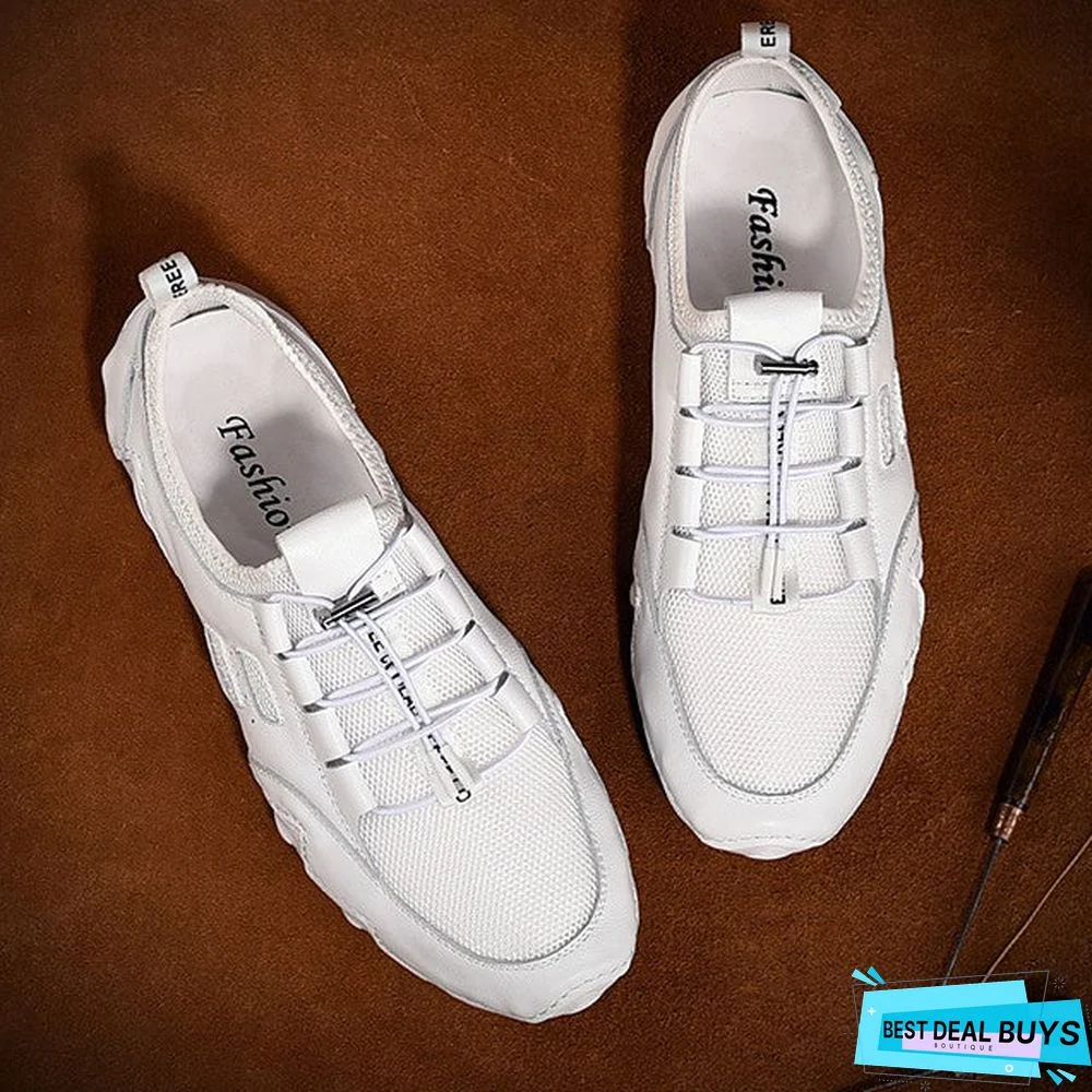 Men's Fall Casual Daily Loafers & Slip-Ons Walking Shoes Pigskin Breathable Non-Slipping Wear Proof Camel / White / Gray