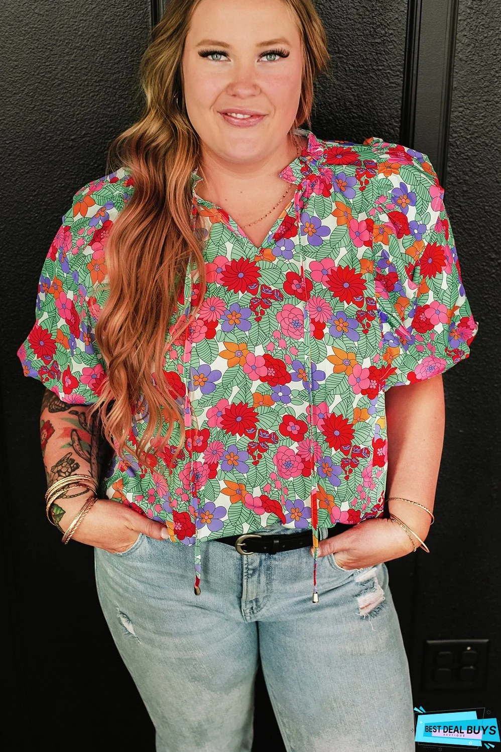 Plus Size Floral Blouse
