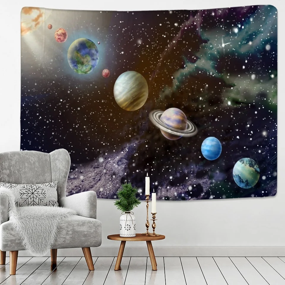 Cosmic Starry sky Decor Psychedelic Tapestry Wall Hanging Indian Mandala Tapestry Hippie Tapestry Boho Wall Cloth