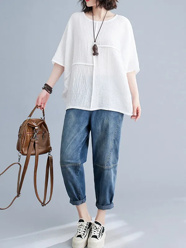 LOOSE ROUND NECK TEE WISE WINGS
