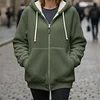 Hooded Fleece Jacket with Shearling Lining