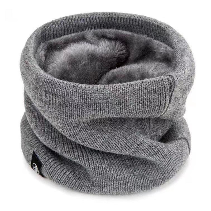 Winter Scarf Unisex Fleece-lined Thickened Scarf Warm Neck Set Riding Mask Wool Pullover Knitted Scarf