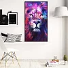 DIY 5D Full Drill Round Diamond Color Lion Painting Kit Rhinestone Drawing