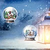 6pcs Diamonds Painting Christmas Balls Christmas Atmosphere Window Stickers For Home Decor