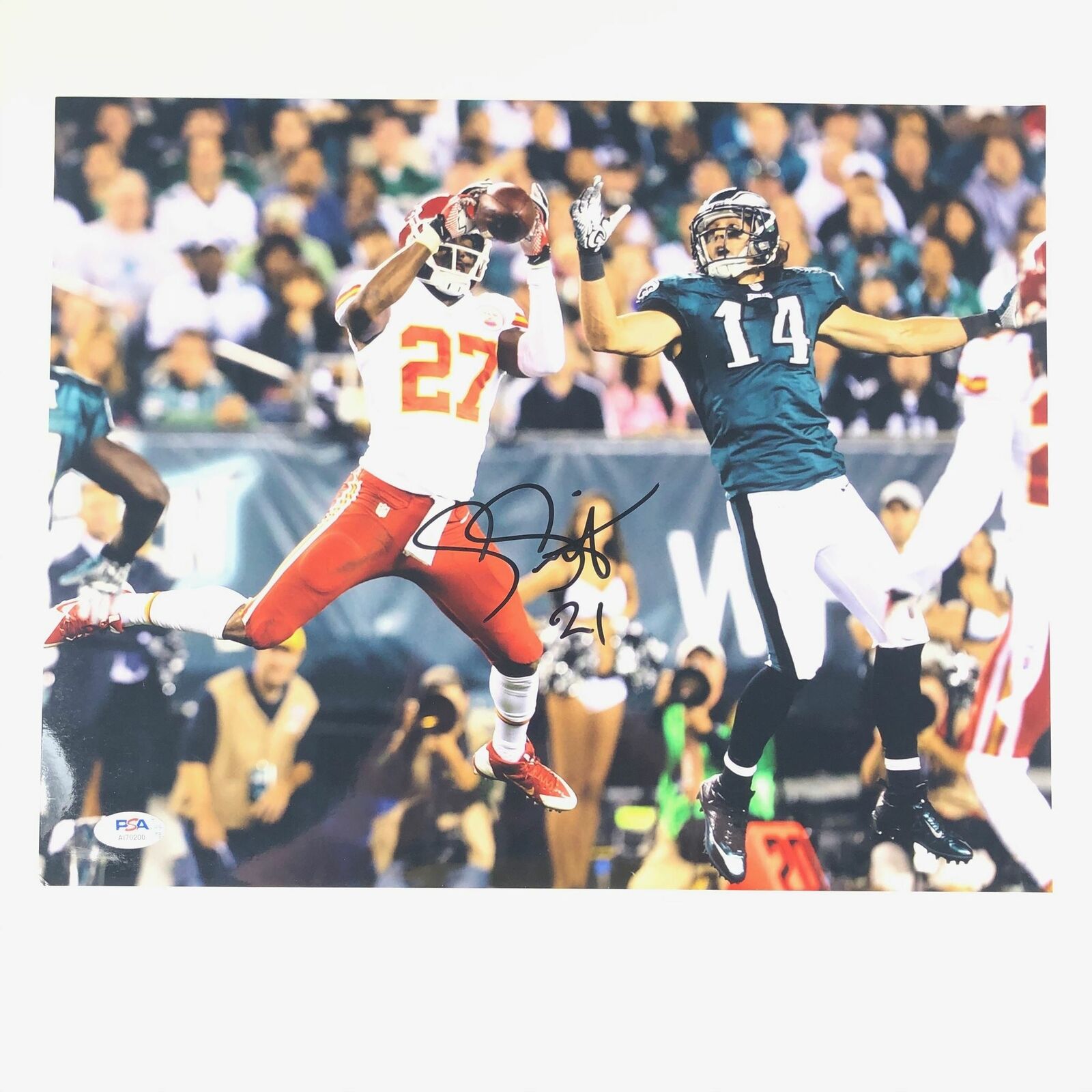 SEAN SMITH signed 11x14 Photo Poster painting PSA/DNA Kansas City Chiefs Autographed