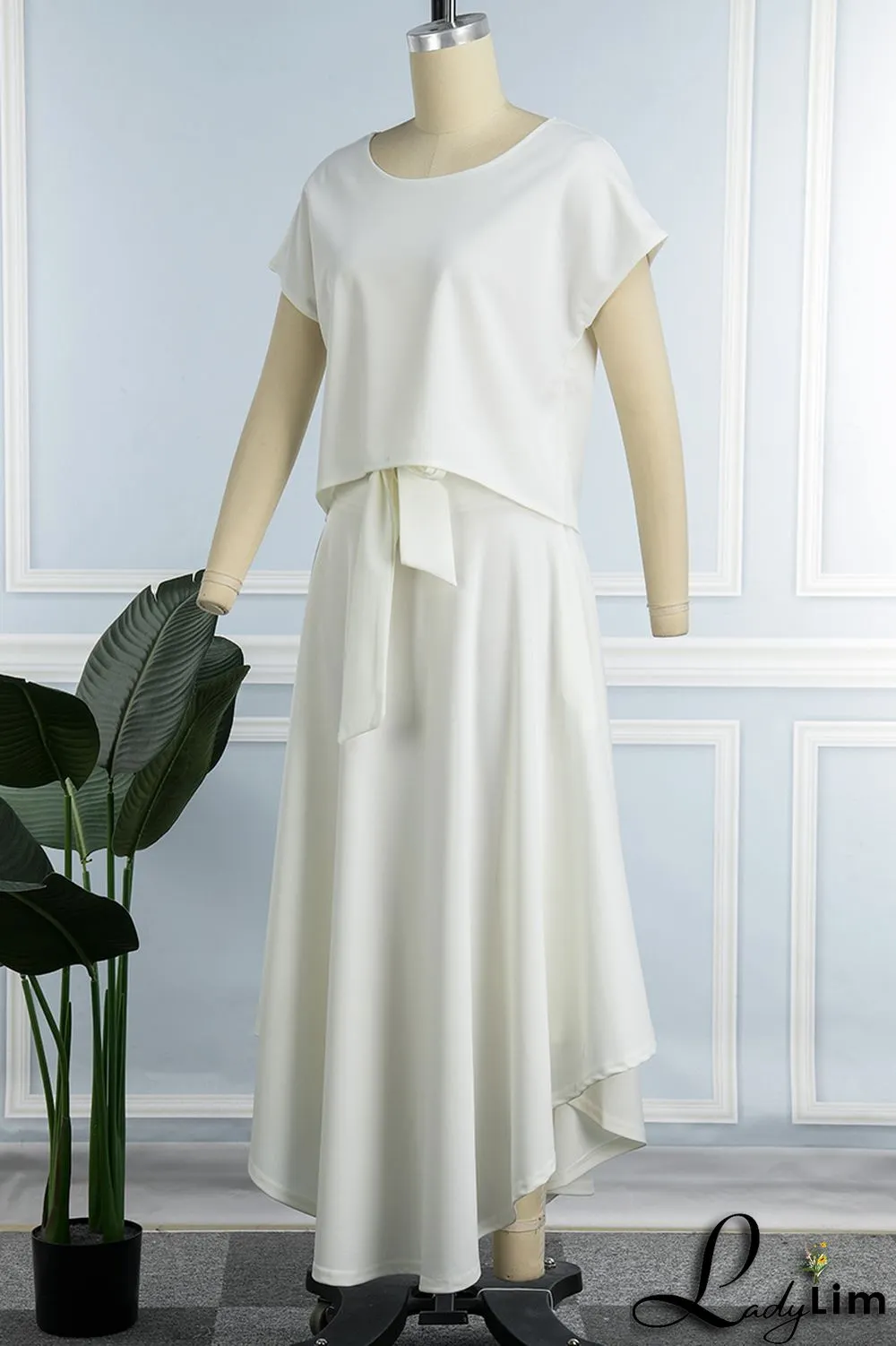 Red Casual Solid Bandage Patchwork O Neck Short Sleeve Two Pieces