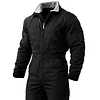 Men's Vintage Black Duck Work Quilted Insulated Coverall Long Sleeve Jumpsuit by Inlyline