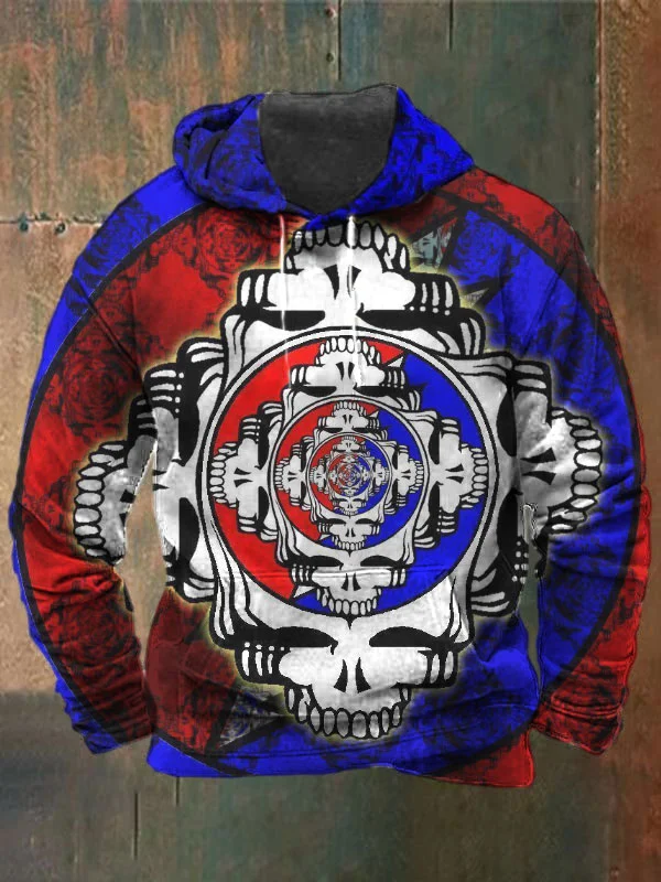 Unisex Skull Print Heavyweight Hoodies