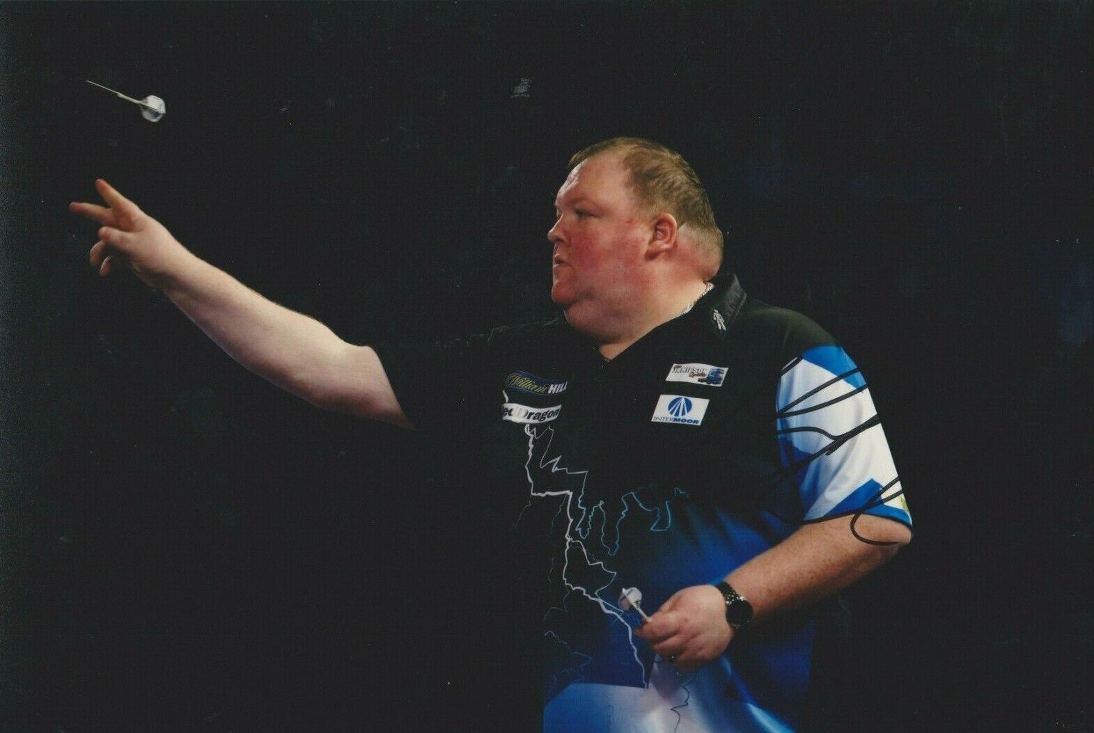 John Henderson **HAND SIGNED** 8x12 Photo Poster painting ~ Darts ~ AUTOGRAPHED