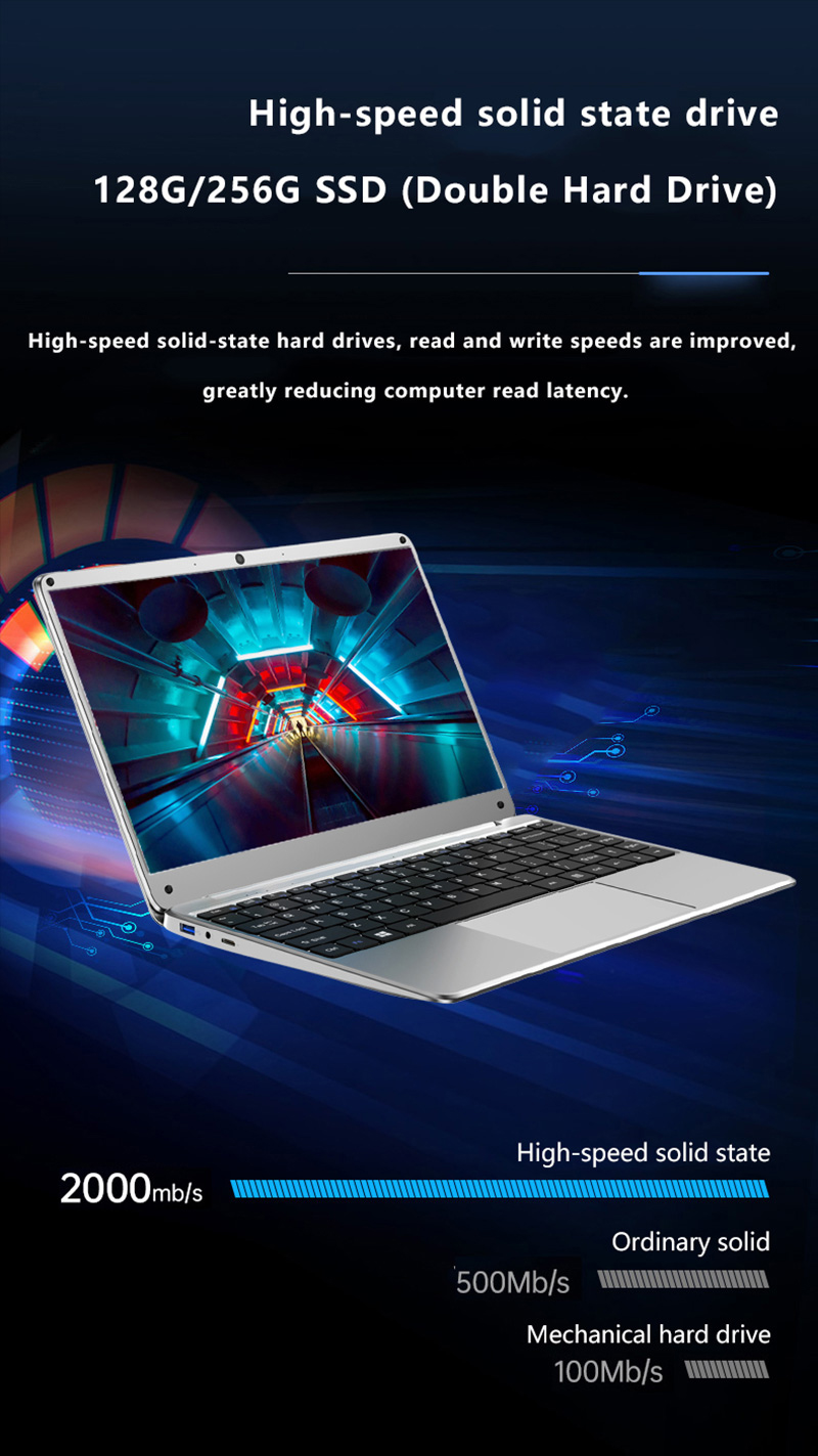 KUU Kbook pro 14.1 inch laptop Intel Celeron N3450 CPU 8GB+256GB Office laptop 7