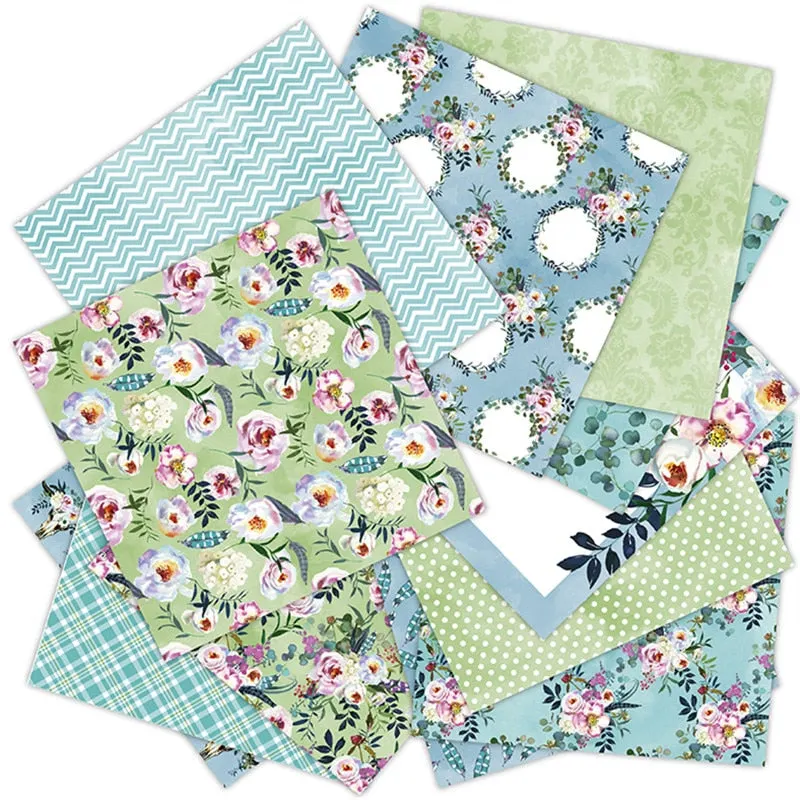 12pc love flower patterned paper Scrapbooking paper pack handmade craft paper craft Background pad