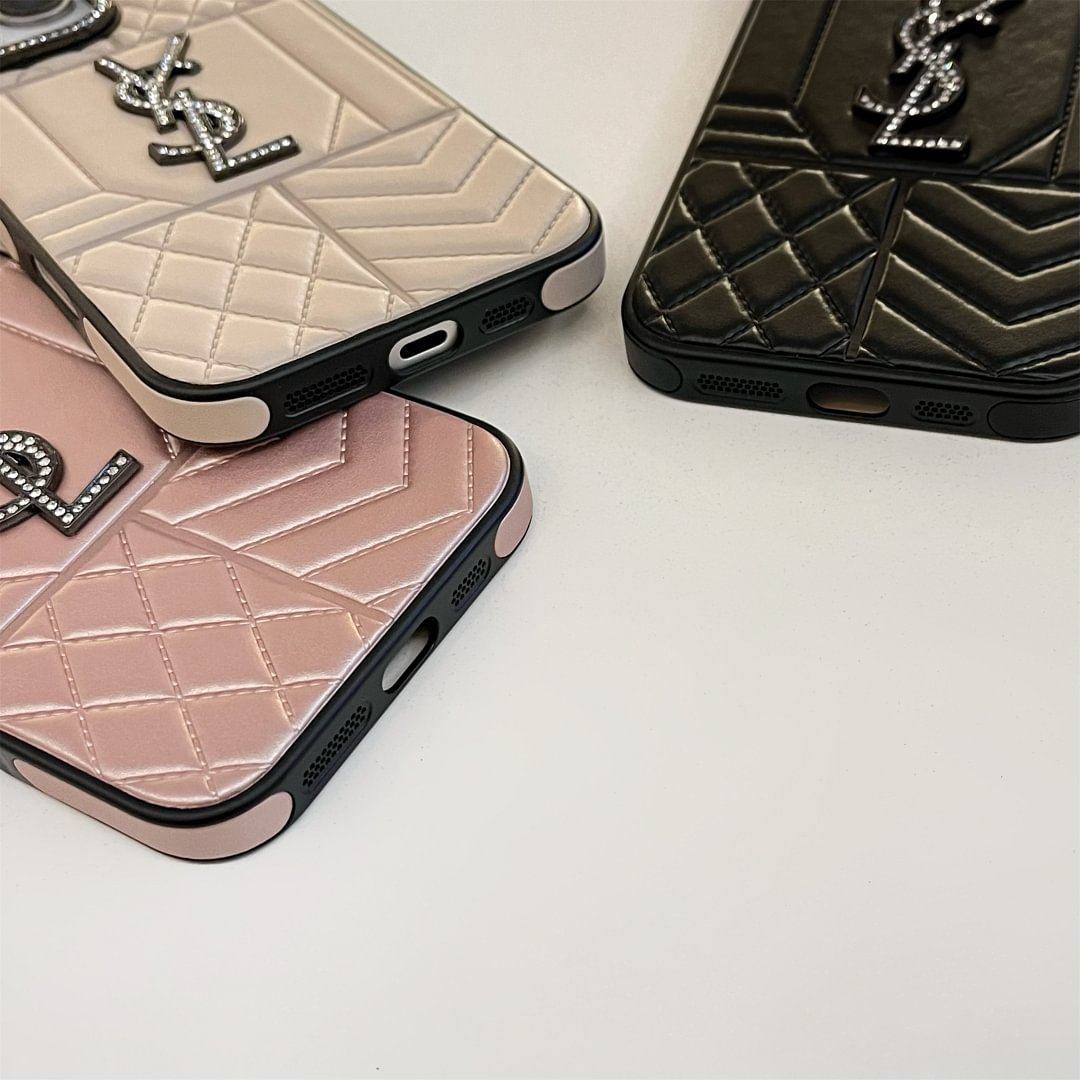 YSL New Lambskin Shiny Diamond Eye-catching Apple iPhone Case