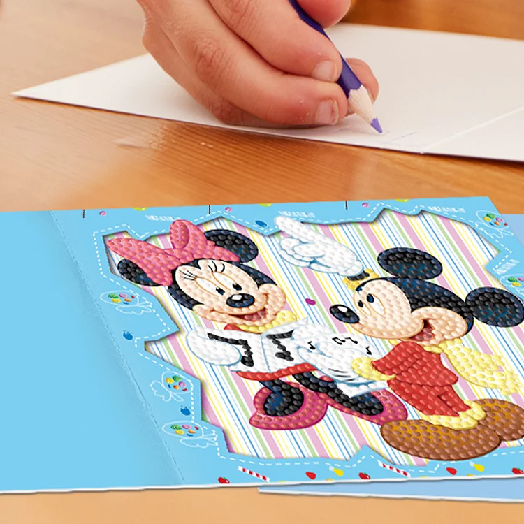 8pcs Mickey Mouse Diamond Painting Greeting Card Includes Envelope DIY  Postcards