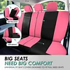 FH Group Full Set Cloth Car Seat Covers, Universal Fit combo, Low Back Front Seat Covers, Airbag Compatible, Split Bench Rear Seat, Washable Seat Cover for SUV, Sedan, Van, Pink