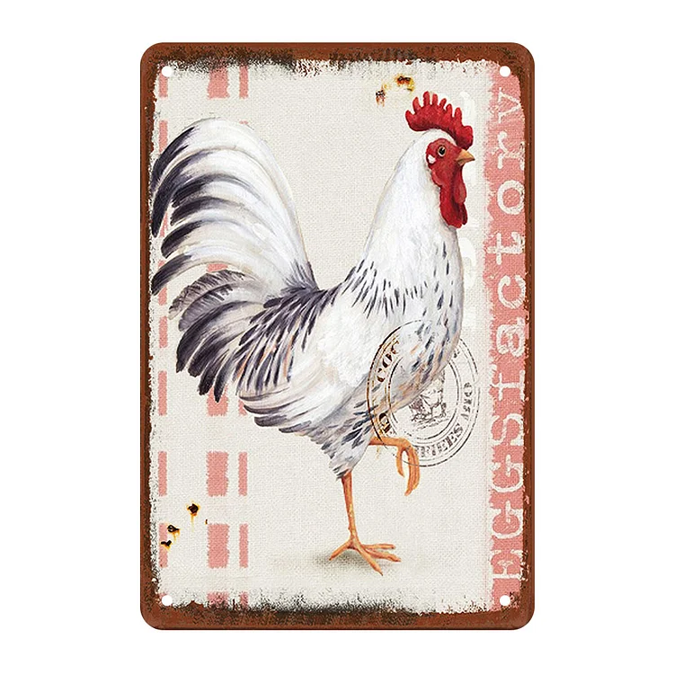 Poulet - enseignes en étain vintage / enseignes en bois - 7.9x11.8in & 11.8x15.7in