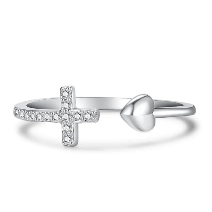 To My Daughter Pray Through It Heart And Cross Ring