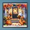 (Multistyle) Automne Citrouille Feuilles Mortes-Perceuse Ronde Peinture Diamant-40*40CM