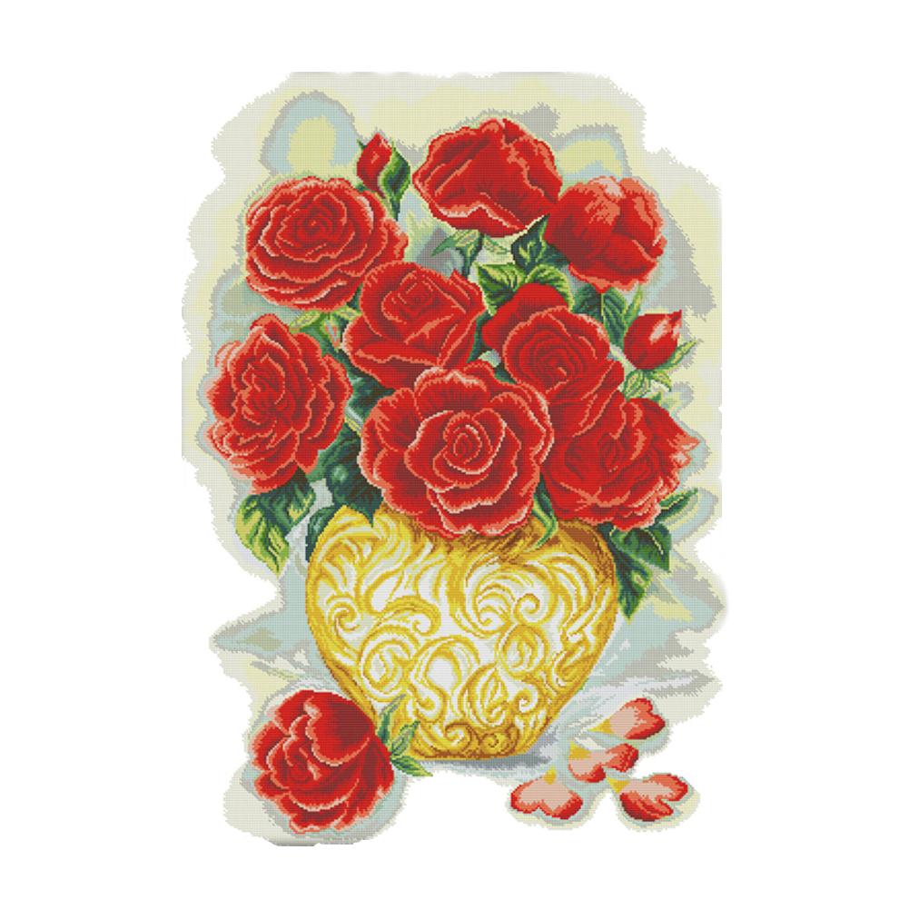 

Beautiful Roses - 14CT Stamped Cross Stitch - 58*78cm, 501 Original