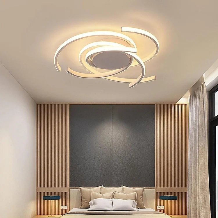 Swirls Circle Abstract LED Flush Mount Ceiling Light for Living Room - Appledas