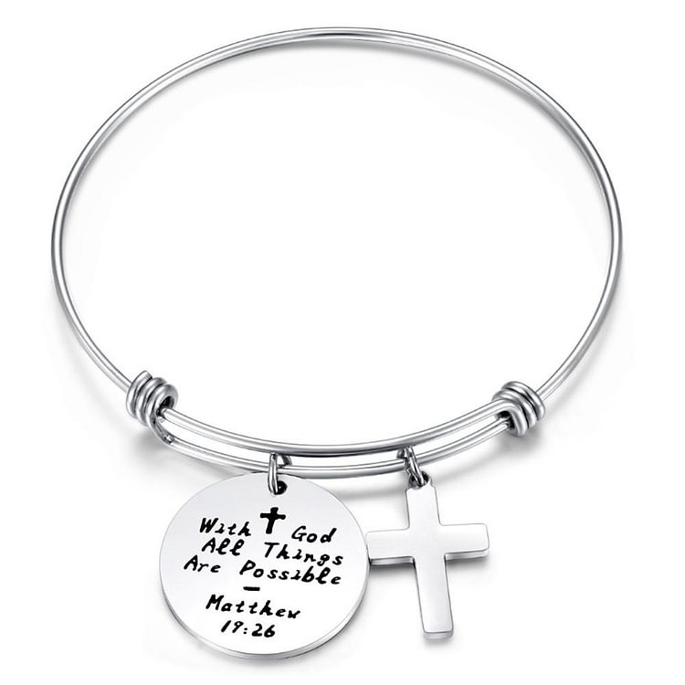 With God All Things Are Possible Bangle Bracelet