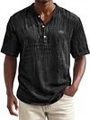 Men's Loose Textured Button T-Shirt