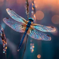 Dew-kissed Dragonfly - Diamond Painting