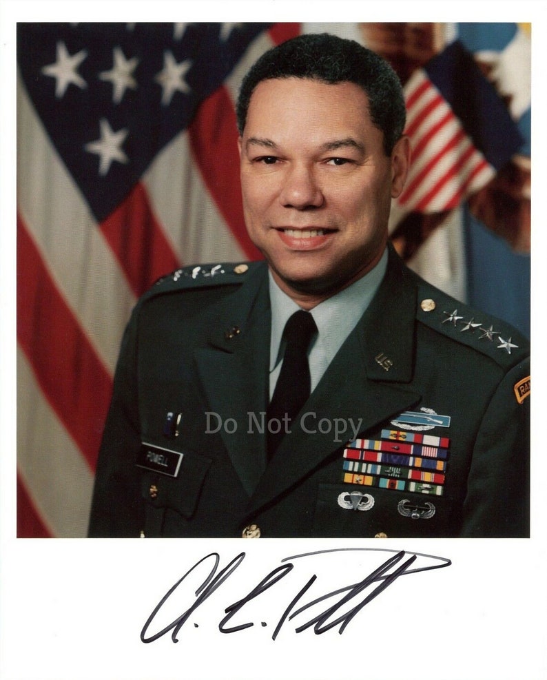 Colin Powell Signed Photo Poster painting 8X10 rp Autographed Picture Secretary of State