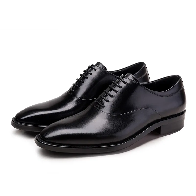 Formal Mens Black Leather Oxford Dress Shoes -Wedding display picture 3