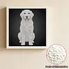 DIY Pearl Painting Dog for Home Wall Decor(25x25cm)