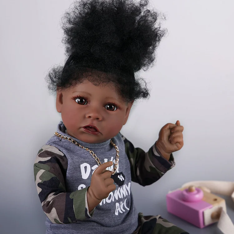 [90Days Lowest Price]Babeside Quiet Reborn Baby Saria 20'' African American Older Girl Building Lovely Memories