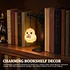 Glowing Owl Metal Bookend Lamp Iron Shelf Organizer Vintage Style