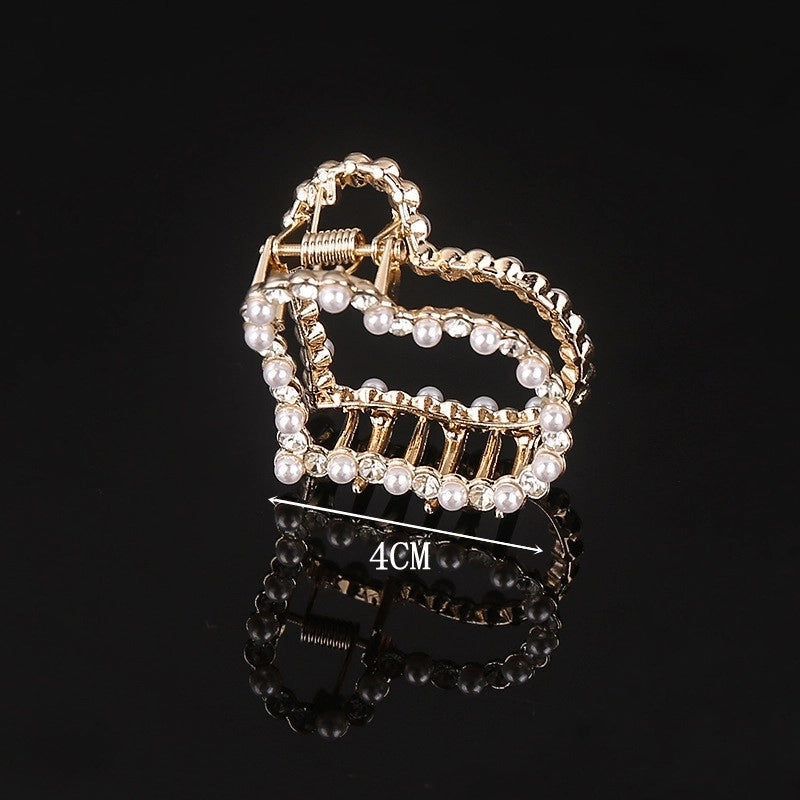 Minimalist Solid Color Alloy Inlay Rhinestones Hair Claws 1 Piece