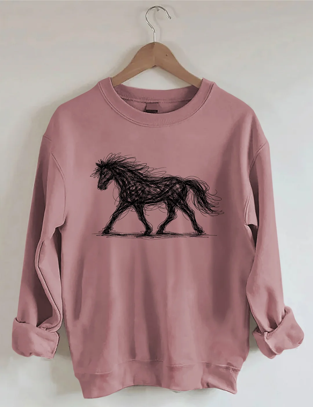 Abstract Art Line Horse Sweatshirt