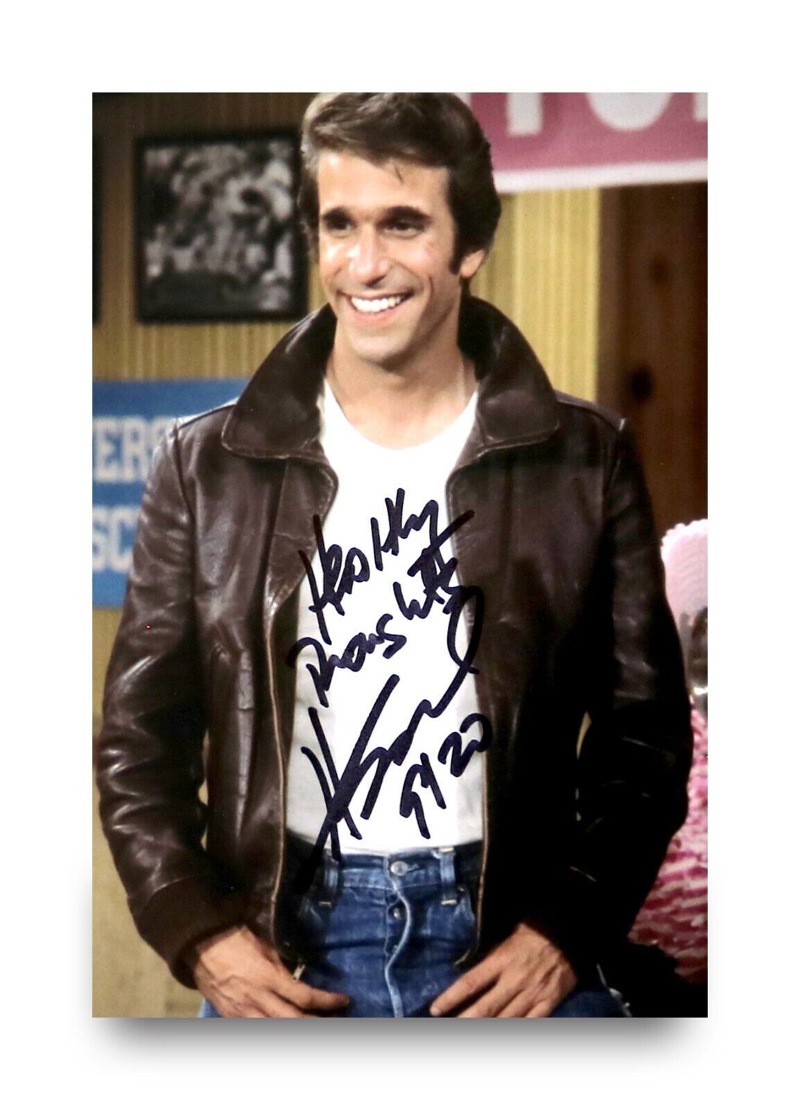 Henry Winkler Signed 6x4 Photo Poster painting Arthur Fonzie The Fonz Happy Days Autograph + COA