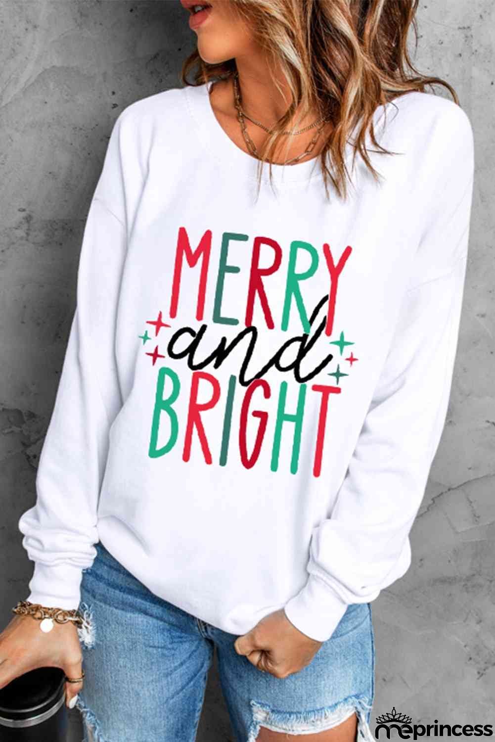 MERRY AND BRIGHT Graphic Sweatshirt
