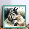 Cat Horse-Partial 11CT Stamped Cross Stitch Bead Embroidery 36*36cm/14.17*14.17in tapestrymarket
