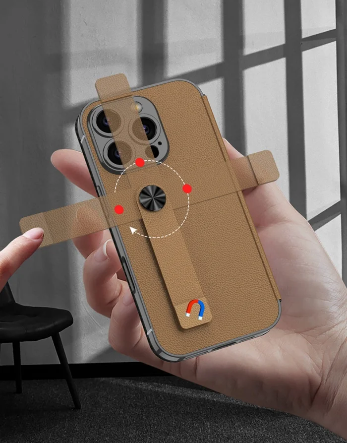 Apple 16 mobile phone case suitable for iphone16pro flip storage card slot mobile phone leather case