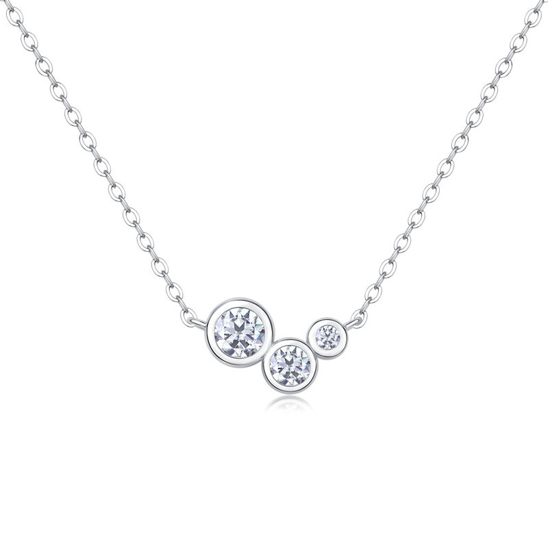  0.3ct VVS1 D Color Moissanite Necklaces Fine Jewelry Geometric Simple 925 Sterling Silver Women Chokers