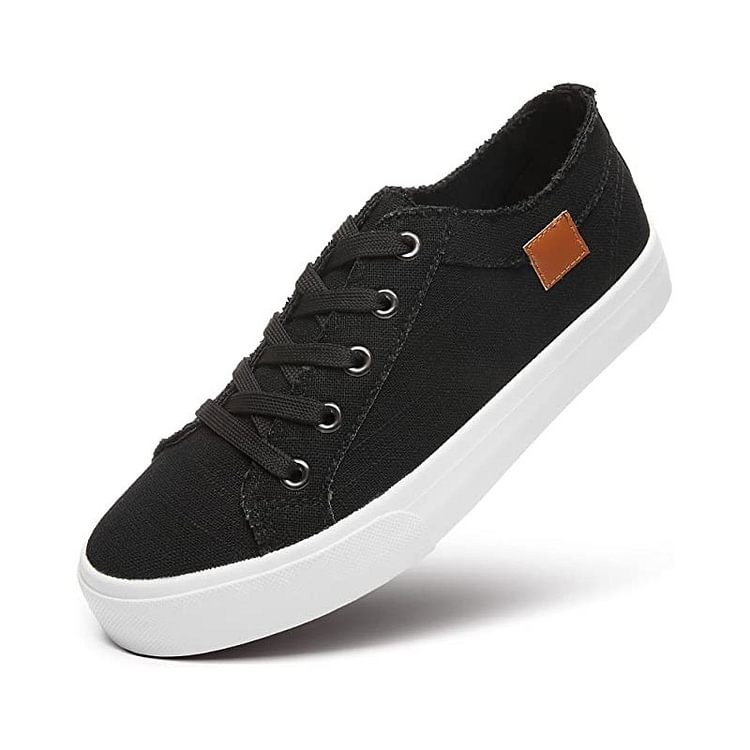 Lace-up classic low top casual ladies canvas shoes