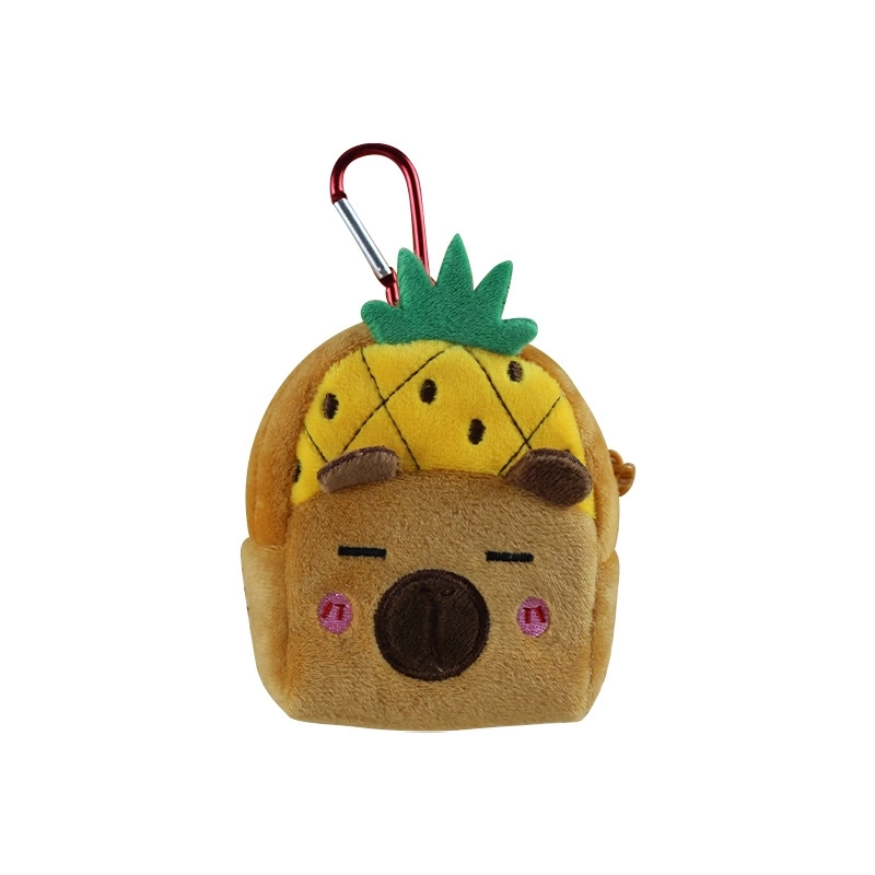 Kapibala Fruit Hat Coin Purse Cartoon Fruit Version Capybara Coin Purse Plush Small Backpack Bag Pendant
