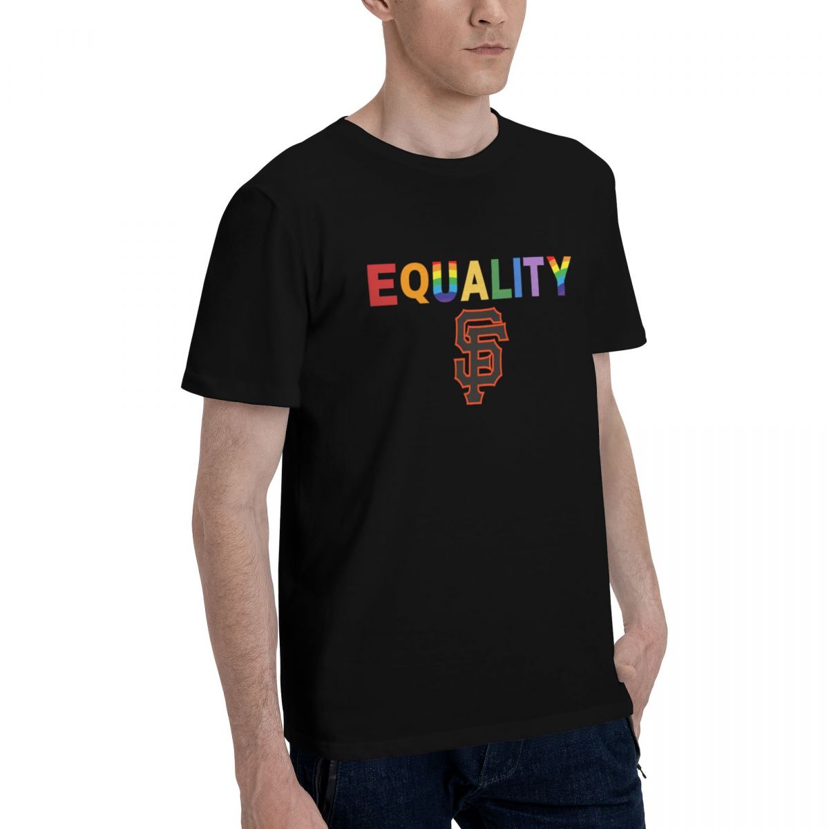 San Francisco Giants Rainbow Equality Pride Printed Men's Cotton T-Shirt
