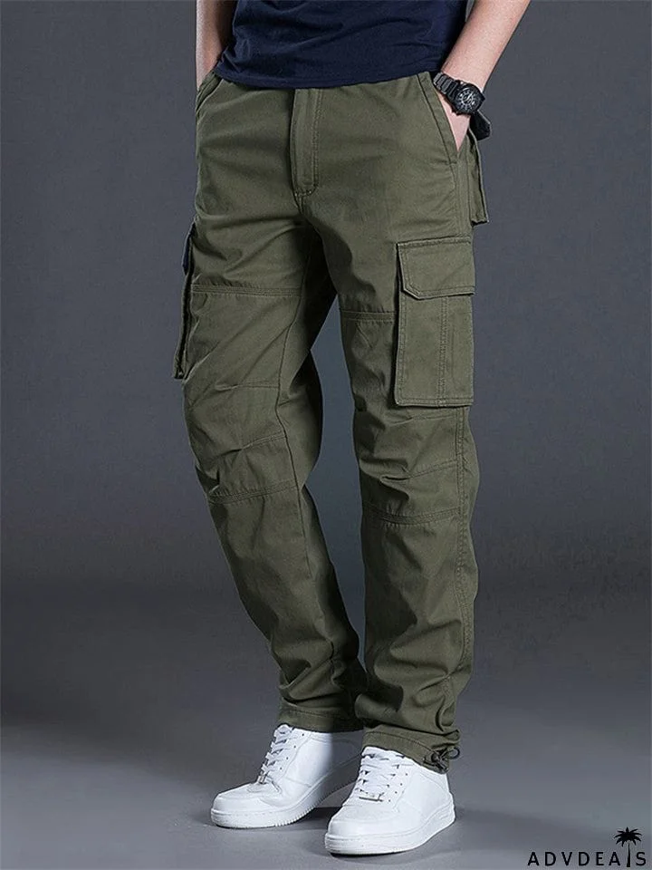 Men's Cozy 100% Cotton Multi Pockets Cargo Pants