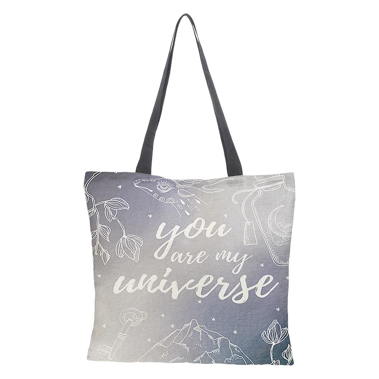 Linen Eco-friendly Tote Bag - Abstract letters