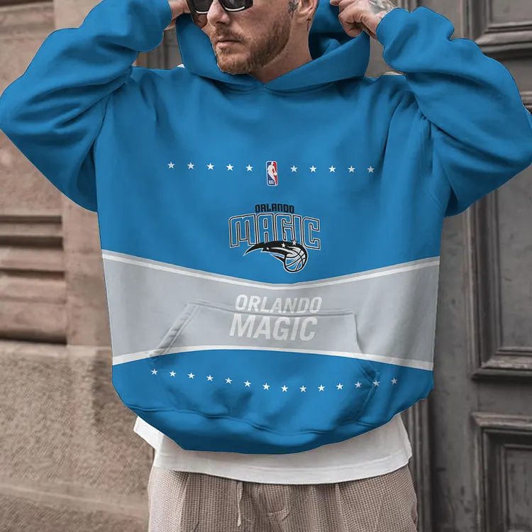 Orlando Magic  Printed Hooded Pocket Pullover Hoodie