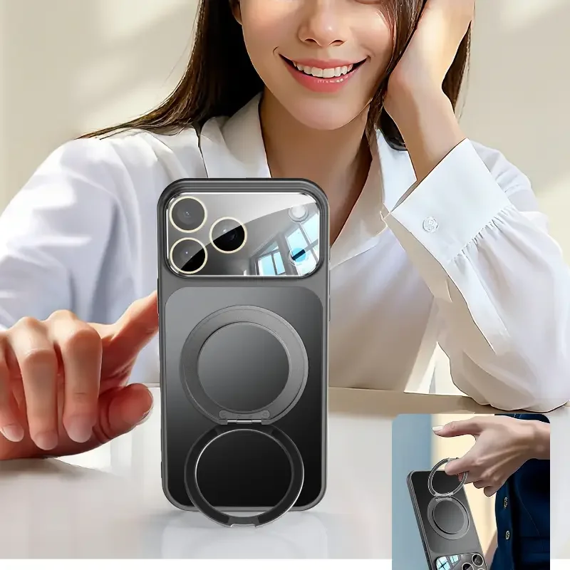 Compatible with Apple iPhone 17 Pro Max phone case, new lens full-coverage drop protection, 17 Pro magnetic protective case, 17pm with stand, PR0 premium matte finish.