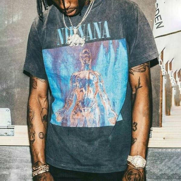 Nirvana T Shirt Vintage Printed Short-sleeved T-shirts Men