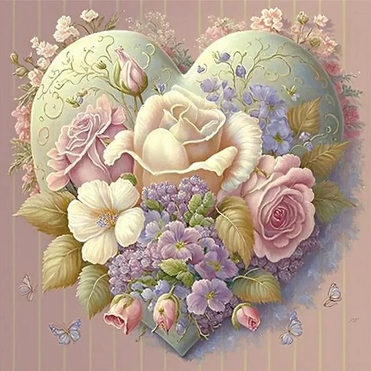 Love Flowers - Printed Cross Stitch 11CT 50*50CM